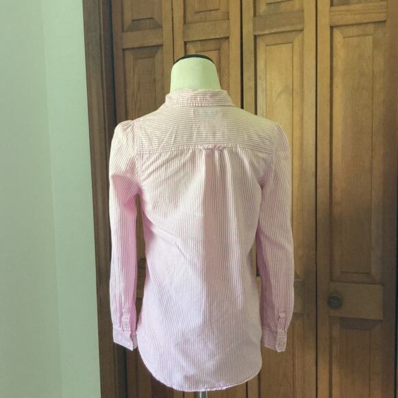 Old Navy Pink & White Striped Buttondown Blouse, Size XS - Picture 3 of 8